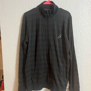 Asics Men’s Dark Charcoal Zip-Up Sweater